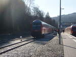 Doppelstock Steuerwagen 2.Gattung/873712/ein-doppelstock-steuerwagen-als-rb-97 Ein Doppelstock Steuerwagen als RB 97 nach Korbach Hbf in Brilon Wald. 01.02.2025