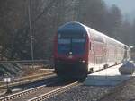 Ein Doppelstock Steuerwagen als RB 97 aus Korbach Hbf in Brilon Wald.