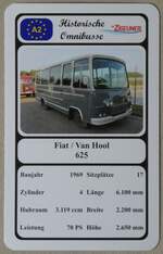 (273'037) - Quartett-Spielkarte mit Fiat / Van Hool 625 von 1969 am 16.