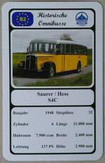 (273'138) - Quartett-Spielkarte mit Saurer / Hess S4C von 1948 am 23.