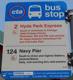 (153'160) - cta-Haltestellenschild - Chicago, Navy Pier - am 18.