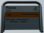 (242'752) - PostAuto-Haltestellenschild - Agra, Paese - am 16.