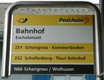 (249'310) - PostAuto-Haltestellenschild - Escholzmatt, Bahnhof - am 30.