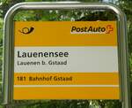 (251'126) - PostAuto-Haltestellenschild - Lauenen b.