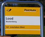 (273'796) - PostAuto-Haltestellenschild - Beatenberg, Lood - am 10.
