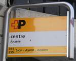 (282'083) - +P-Haltestellenschild - Anz�re, centre - am 6.