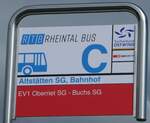 (247'046) - RTB/SBB CFF FFS-Haltestellenschild - Altstätten SG, Bahnhof - am 9.