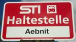 (133'873) - STI-Haltestellenschild - Unterlangenegg, Aebnit - am 28.