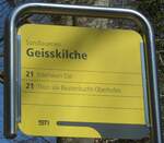 (215'886) - STI-Haltestellenschild - Sundlauenen, Geisskilche - am 5.