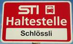 (130'834) - STI-Haltestellenschild - Pohlern, Schl�ssli - am 22.