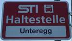 (136'849) - STI-Haltestellenschild - H�fen, Unteregg - am 22.