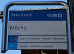 (233'009) - THEYTAZ-Haltestellenschild - Mche - am 20.