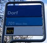 (260'159) - ZVV-Haltestellenschild - Maur, Dorf - am 4.