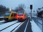 VT 253.2 der Hessischen Landesbahn als RB 90 aus Limburg (Lahn) in Westerburg.