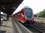 445 055 als RE Wrzburg Hbf - Frankfurt (Main) Hbf in Hanau Hbf.