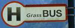 (280'639) - Grass BUS. Haltestellenschild - Brand, Hotel Zimba - am 21. September 2025 (280'639) - Grass BUS. Haltestellenschild - Brand, Hotel Zimba - am 21. September 2025
