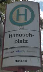 (197'152) - ObusSLB/albus-Haltestellenschild - Salzburg, Hanuschplatz - am 13.