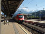 1116 162 als EC Graz Hbf - Salzburg Hbf in Bischofshofen.