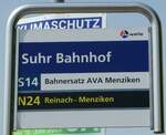 (251'784) - A-welle-Haltestellenschild - Suhr, Bahnhof - am 20.