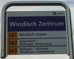 (130'836) - A-welle/PostAuto-Haltestellenschild - Windisch, Zentrum - am 30.