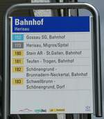 (249'133) - regiobus/VBH/PostAuto-Haltestellenschild - Herisau, Bahnhof - am 25.