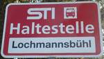 (136'816) - STI-Haltestellenschild - Blumenstein, Lochmannsbhl - am 22.