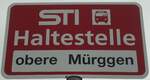 (136'620) - STI-Haltestellenschild - Fahrni, obere Mrggen - am 17.