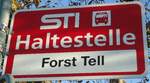 (136'799) - STI-Haltestellenschild - Forst, Forst Tell - am 22.