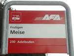 (130'973) - AFA-Haltestellenschild - Frutigen, Meise - am 15.