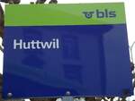 (143'565) - bls-Haltestellenschild - Huttwil, Huttwil - am 23. Mrz 2013