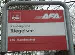 (138'460) - AFA-Haltestellenschild - Kandergrund, Riegelsee - am 6.