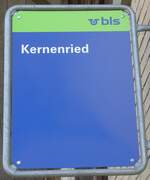 (166'219) - bls-Haltestellenschild - Kernenried, Kernenried - am 12.