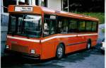 (050'102) - Einwohnergemeinde, Lauterbrunnen - Volvo/Hess (ex RVBW Wettingen Nr. 49) am 8. Oktober 2001 in Lauterbrunnen, Bahnhof Garage