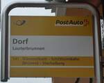 (171'744) - PostAuto-Haltestellenschild - Lauterbrunnen, Dorf - am 12.