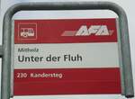 (138'467) - AFA-Haltestellenschild - Mitholz, Unter der Fluh - am 6.