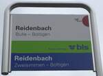 (199'622) - tpf/bls-Haltestellenschild - Reidenbach, Reidenbach - am 26.