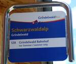 (265'599) - GrindelwaldBus-Haltestellenschild - Grindelwald, Schwarzwaldalp - am 13. August 2024