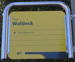 (155'264) - STI-Haltestellenschild - Thun, Waldeck - am 14.