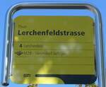 (155'266) - STI-Haltestellenschild - Thun, Lerchenfeldstrasse - am 14.