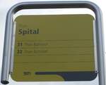 (157'819) - STI-Haltestellenschild - Thun, Spital - am 15.