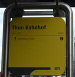 (171'707) - STI-Haltestellenschild - Thun, Bahnhof - am 12.