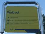 (215'189) - STI-Haltestellenschild - Thun, Waldeck - am 15.