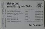 (246'768) - Taxcard - 5 CHF - Sicher und zuverlssig ans Ziel - Ihr Postauto am 1.