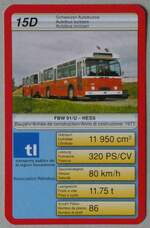 (261'805) - Quartett-Spielkarte mit tl FBW/Hess 91-U Nr.