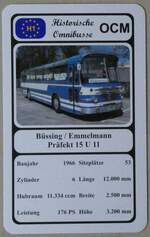 (274'647) - Quartett-Spielkarte mit Bssing / Emmelmann Prfekt 15 U 11 von 1966 am 4.