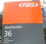 (132'431) - RBS-Haltestellenschild; Worblaufen, Worblaufen - am 24.