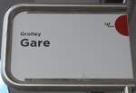 (195'340) - tpf-Haltestellenschild - Grolley, Gare - am 31.