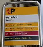 (272'558) - +P/tpf-Haltestellenschild - Kerzers, Bahnhof - am 1.