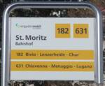 (188'104) - engadin mobil/PostAuto-Haltestellenschild - St.