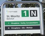 (188'105) - engadin mobil-Haltestellenschild - St.